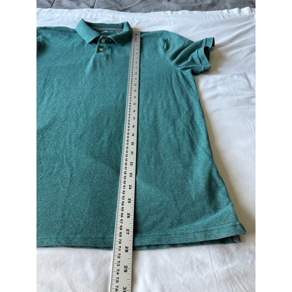 Old Navy Mens Green Heathered Core Polo L Casual Classic Preppy Stretch - Picture 9 of 11